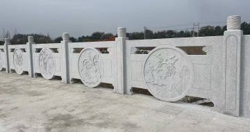 六盘水芝麻白河道栏杆 石材栏杆