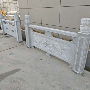 六盘水芝麻白河道栏杆 石材栏杆