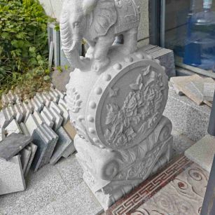 六盘水芝麻白抱鼓石 庭院抱鼓石