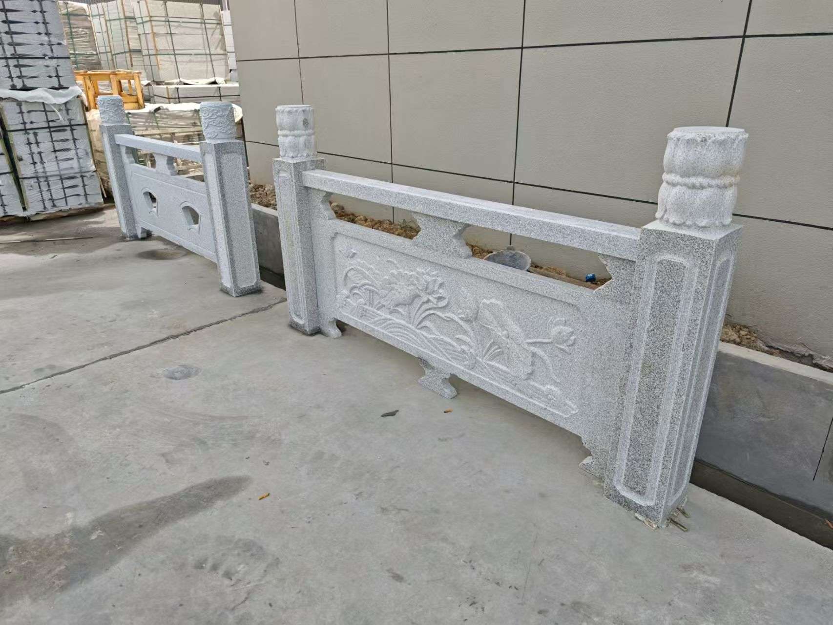 六盘水芝麻白河道栏杆 石材栏杆